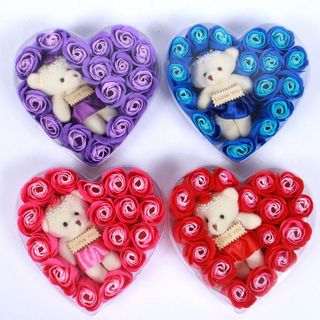 Hoa sáp trái tim có 1 gấu sỉ giá rẻ
