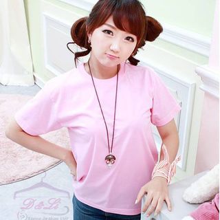 áo thun trơn nữ cổ tròn