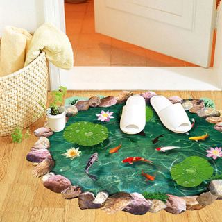 Decal dán tường 3D Hồ Cá