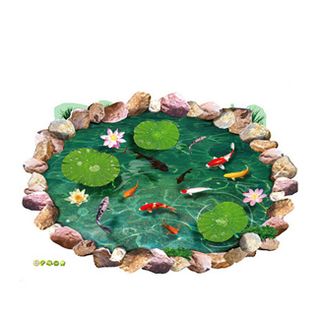 Decal dán tường 3D Hồ Cá