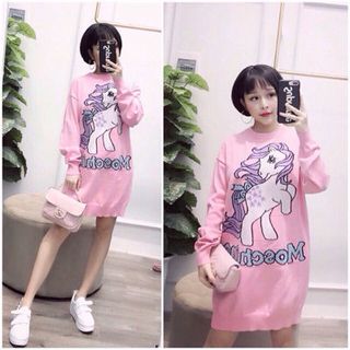 đầm viền tay cổ bo gân