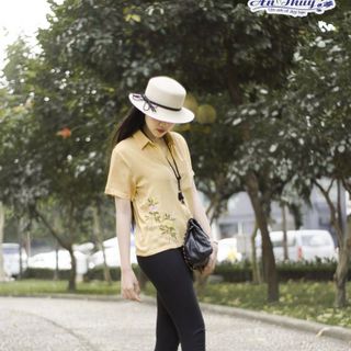 Áo sơ mi nữ thêu họa tiết hoa lá TN 639
