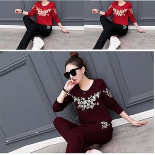 Đồ bộ thể thao nữ thêu hoa TT102