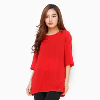 Áo thiết kế TH An Thủy họa tiết thêu tinh tế M3 514