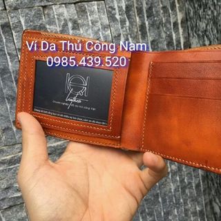 Ví da thủ công nam dòng ví chạm