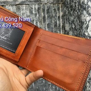 Ví da thủ công nam dòng ví chạm