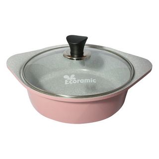 NỒI ĐÁ ĐÁY RỘNG ECORAMIC EVL20 20CM HỒNG