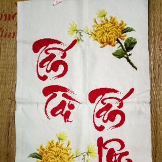 tranh theu thành phẩm chưa đóng khung