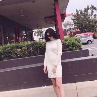 đầm len cổ cao
