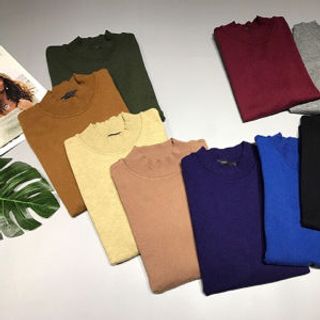 Áo len lông cừu cổ 5cm