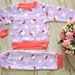 Set Nỉ Bé Gái In Hình Mèo Kitty - EL40022