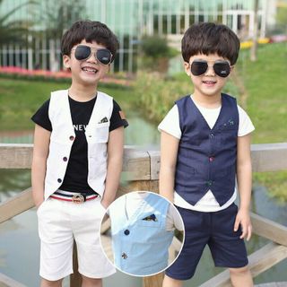 Bộ khoát ghi-lê kaki mềm ri 1-8 không có áo trong