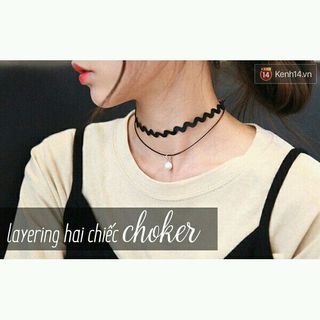 chocker ren dợn sóng 2 tầng