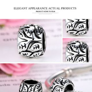5324 Hạt charm bạc khắc hoa văn phong cách cổ điển