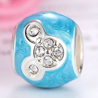 5326 Hạt charm mạ bạc chạm khắc nhân vật hoạt hình đính đá sơn màu ngọt ngào