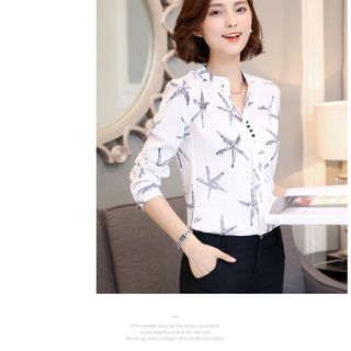 Áo Sơ Mi Hàn Quốc Sao Biển Cổ V