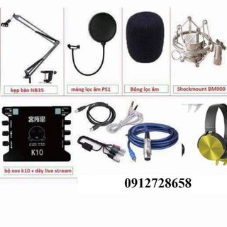 Combo mic thu âm BM900 woaichang