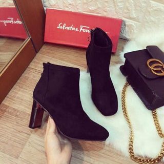 Bốt nữ da lộn đế bọc