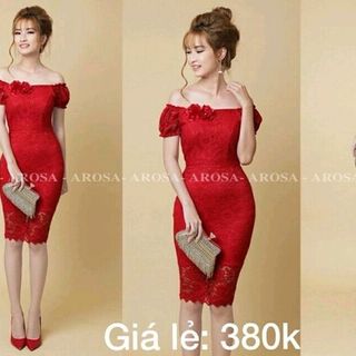 Đầm ren trễ vai