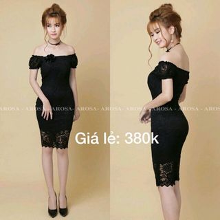 Đầm ren trễ vai