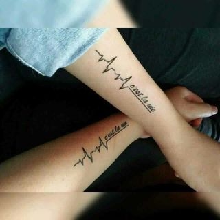 hình xăm dán nhịp tim đôi