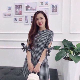 Đầm suông thun cát hàn cột nơ