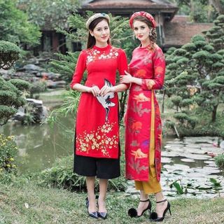 SÉT AO DÀI CHÂN VÁY TUYẾT SA CAT GIẤY