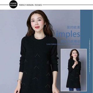áo len thân dài đính ngọc hàng Quảng Châu