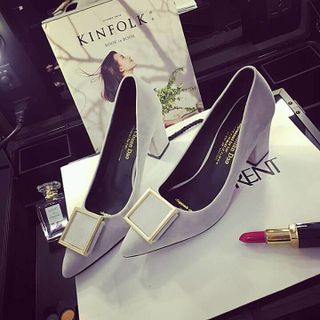 giầy cao gót da lộn pha nhung