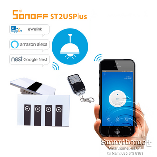 Công Tắc Cảm Ứng Điều Khiển Wifi và RF Sonoff SHP ST2USPlus giá sỉ