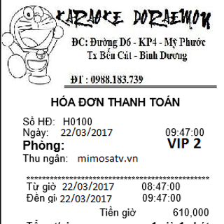 Giấy in bill thanh toán hóa đơn thanh toán