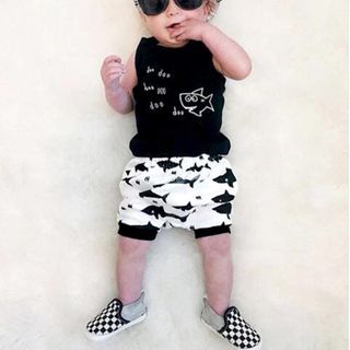 Bộ sát nách Black Shark bé trai