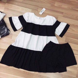 set sọc babydoll kèm short thun cute