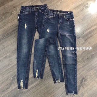quần dài wash nhẹ rách ống