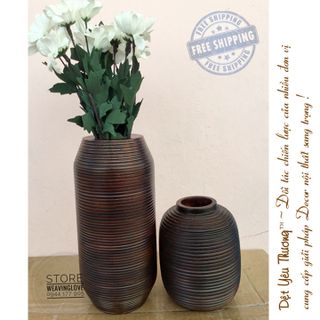 CẶP BÌNH HOA GỖ - PHONG CÁCH TRANG TRÍ CHÂU ÂU HIỆN ĐẠI