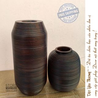 CẶP BÌNH HOA GỖ - PHONG CÁCH TRANG TRÍ CHÂU ÂU HIỆN ĐẠI