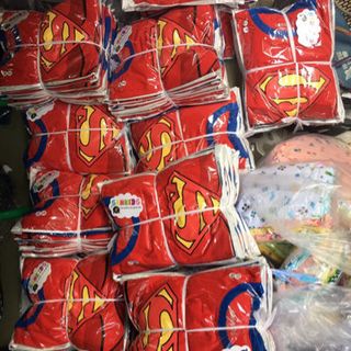 bộ siêu nhân 4 món vải cotton 100 chi bé 10-35 kg mặc