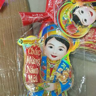 tranh dán kim đồng ngọc nữ