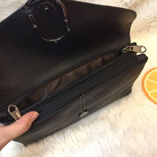 Ví cầm tay Clutch khoá kẹp ghim trần chỉ