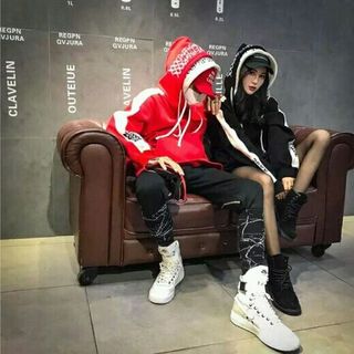 Áo hoodie phối hai mũ cực cá tính