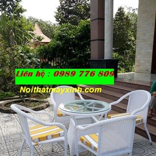 Bàn ghế ngoài trời bàn ghế mây nhựa - Mây Xinh