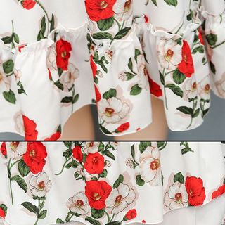 Đầm Xòe Vintage Đen Sát Nách 2 Tầng Hoa Mùa Xuân