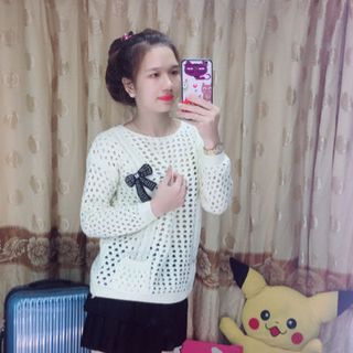 Áo len lưới có túi 2 bên quảng châu