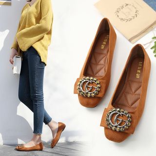 Giày búp bê đính cườm GGmã 26911