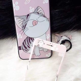 Ốp Lưng Kèm Cường Lực Có Nhẫn Hình Siêu Dễ Thương
