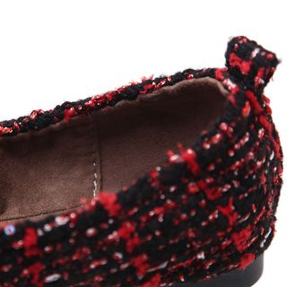 Giày búp bê caro đỏ hồng chữ C mã 118-3