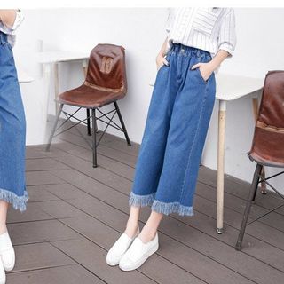Quần jeans ống rộng cá tính trẻ trung năng động cho nữ 0502