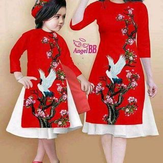 áo dài cách tân mẹ và bé