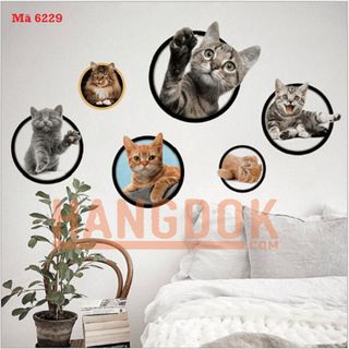 Trang trí phòng ngủ 3D Mèo con đáng yêu giá sỉ