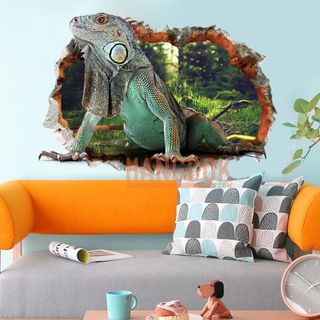 Trang trí nhà cửa 3D Rồng đất xuyên tường